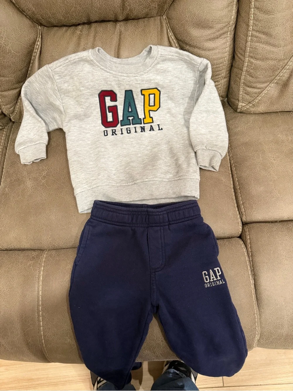 GAP Kids Navy Jogger Sweatpants with Classic Logo